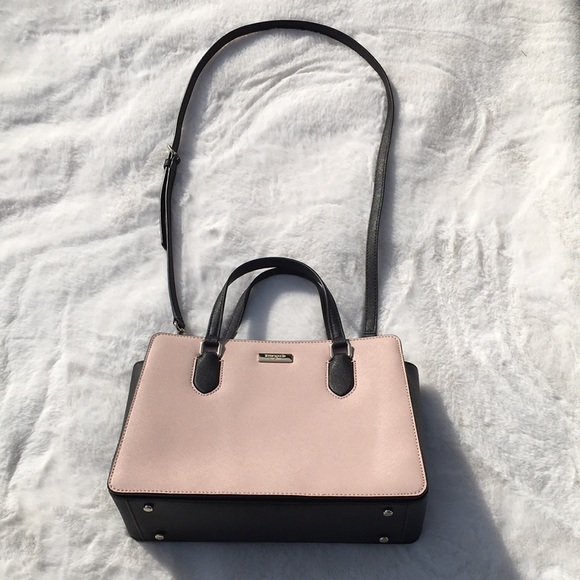 KATE SPADE ♠️ PINK BLACK SATCHEL HANDBAG PURSE WITH REMOVABLE CROSSBODY STRAP - Picture 3 of 7
